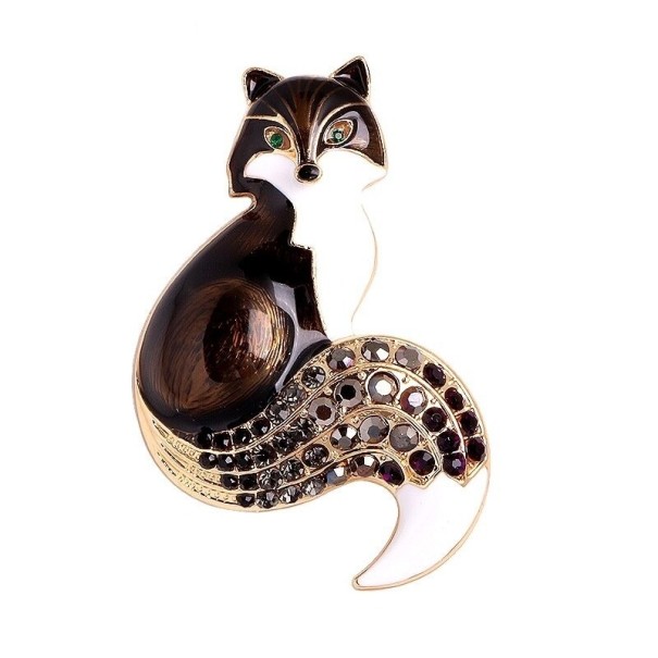 Vossen broche donkerbruin