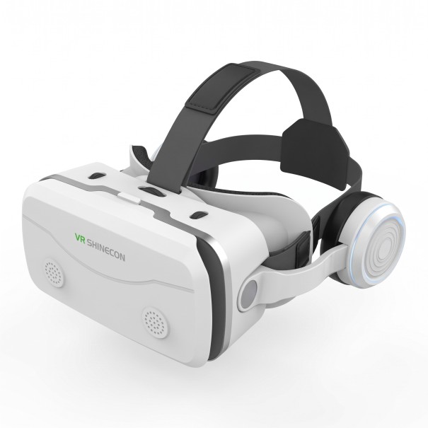 VR szemüveg 205 x 222 x 99 mm fülhallgatóval 4,7-től 7 hüvelykig terjedő telefonokhoz 3D sisak filmekhez és virtuális valósághoz fehér színben távirányító nélkül 1
