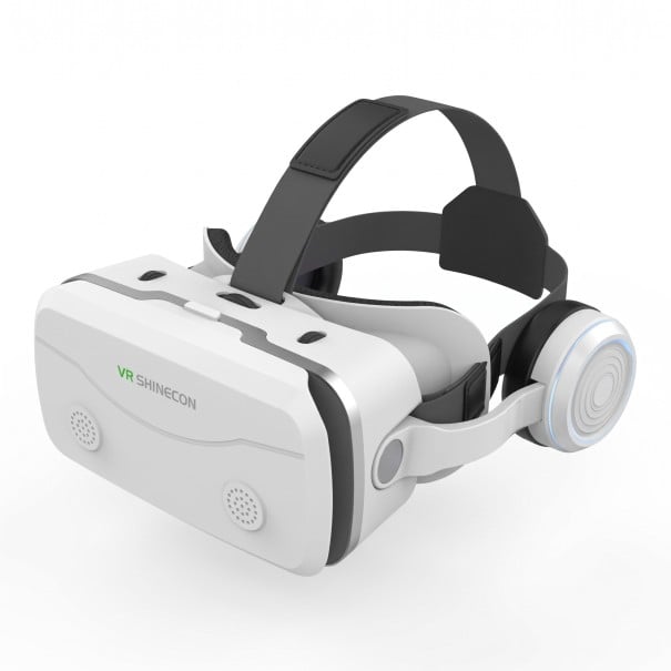 VR szemüveg 205 x 222 x 99 mm fülhallgatóval 4,7-től 7 hüvelykig terjedő telefonokhoz 3D sisak filmekhez és virtuális valósághoz fehér színben 1