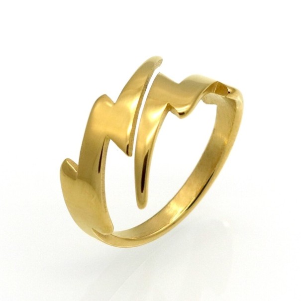 Vrouwen bliksemschicht ring goud 6