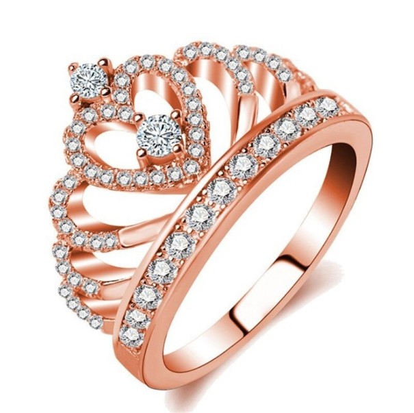 Vrouwen kroon ring oudroze 9