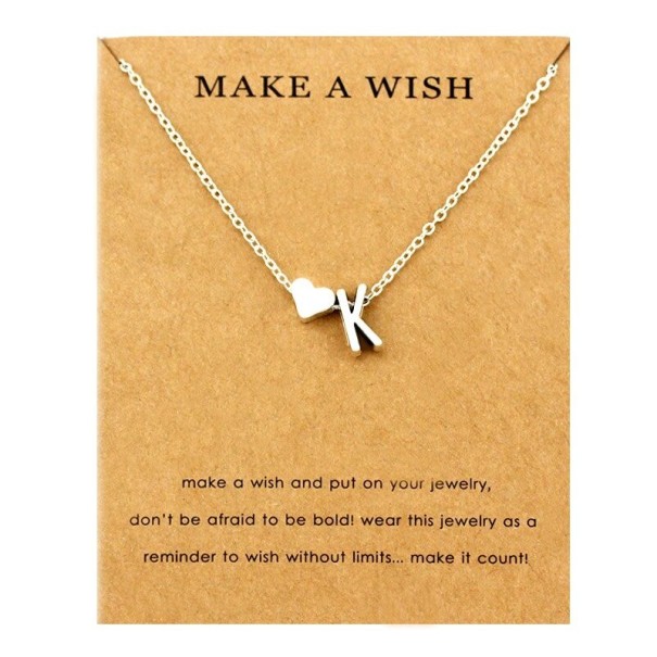 Vrouwen letter- en hartketting K