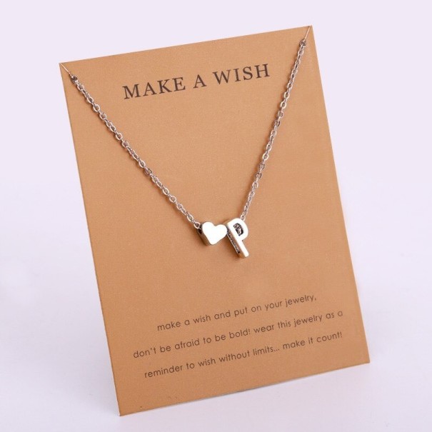 Vrouwen letter- en hartketting P
