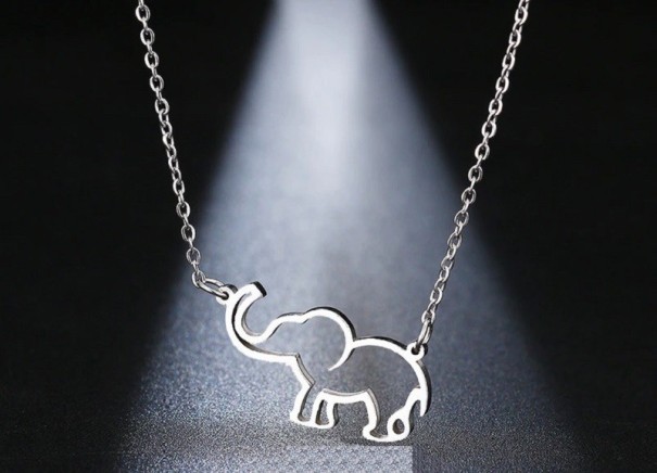Vrouwen olifant ketting D360 zilver