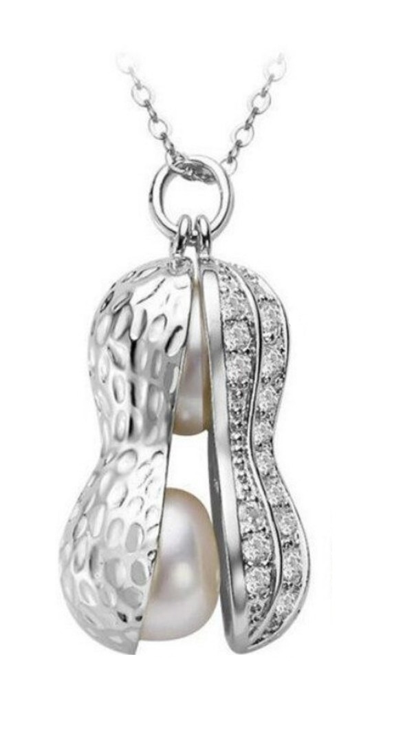 Vrouwen pinda ketting zilver