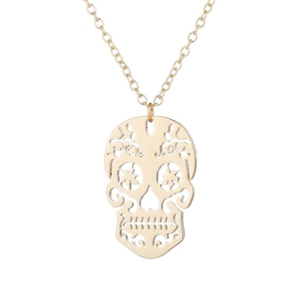 Vrouwen schedel ketting oudroze