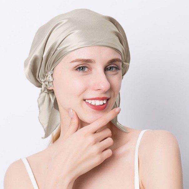 Vrouwen zijden hoofddoek Beige