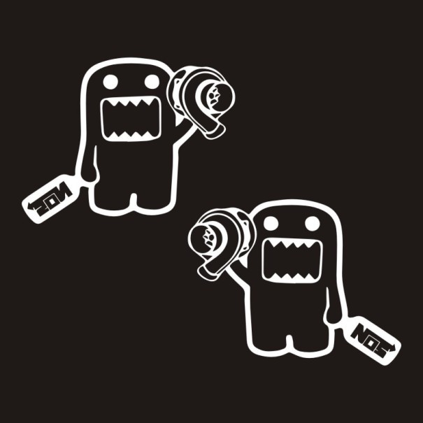 Vtipná samolepka na auto 2 ks strieborná