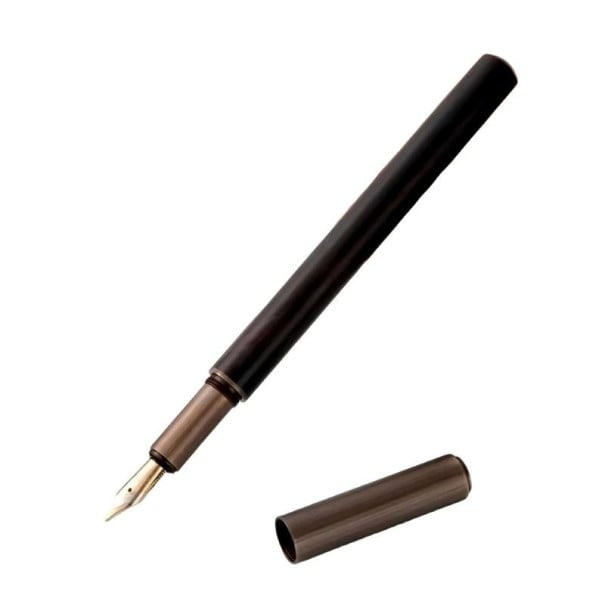 Vulpotlood retro stijl 0,5 mm houten bronzen uitvoering kalligrafie schrijven inktpen kantoor school gebruik zwart