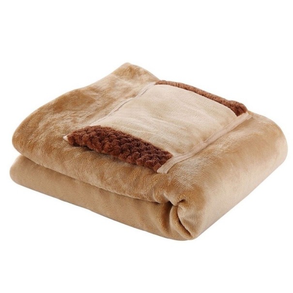 Vyhrievaná deka s vreckom na ruky 80 x 60 cm hnedá