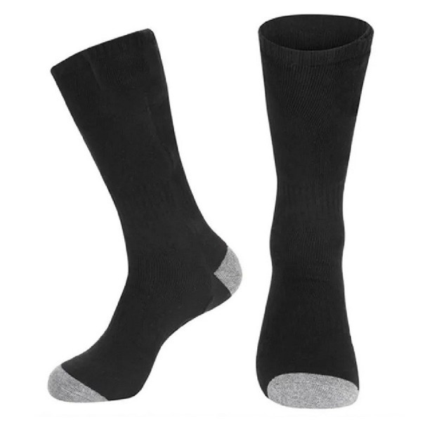 Vyhrievané zimné ponožky Dobíjacie lyžiarske ponožky na USB kábel Zahrievacie unisex ponožky z bavlny čierna