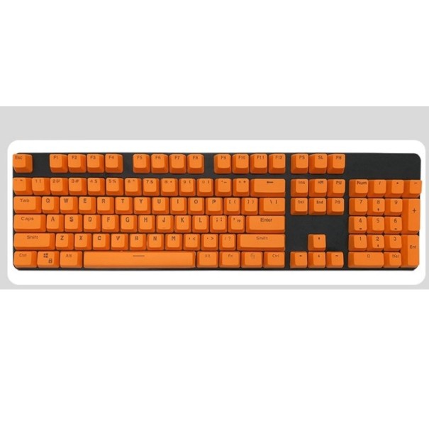 Vyměnitelné klávesy PBT, 108 kláves oranžová