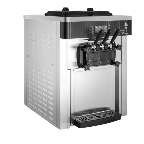 Výrobník zmrzliny na 3 příchutě 2200W Stolní stroj na točenou zmrzlinu LCD panel Zmrzlinový stroj 81,5 x 71 x 54 cm 1