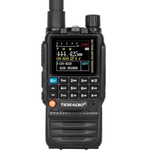 Vysílačka TIDRADIO H3 GMRS radiostanice s dlouhým dosahem AM a FM letecké pásmo 199 kanálů Type-C nabíjení a programování přes aplikaci černá