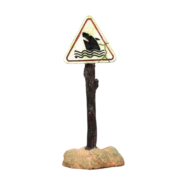 Výstražná značka do akvária 6 x 4,5 x 16 cm Varovanie pred skákajúcimi rybami Živicová dekorácia Bezpečné akvarijné príslušenstvo 1