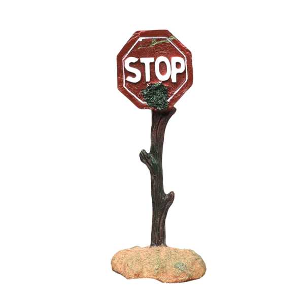 Výstražná značka STOP do akvária 6,5 x 4,5 x 16 cm Živicová akvarijná dekorácia Varovné znamenie Bezpečné príslušenstvo k akváriu 1