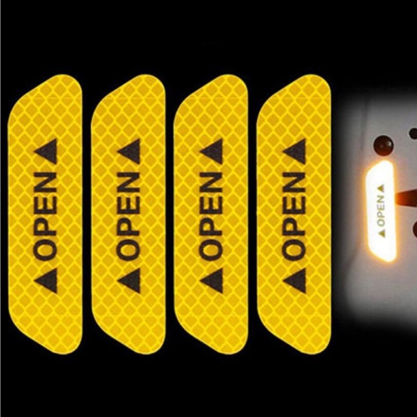 Výstražné reflexní samolepky 4 ks žlutá