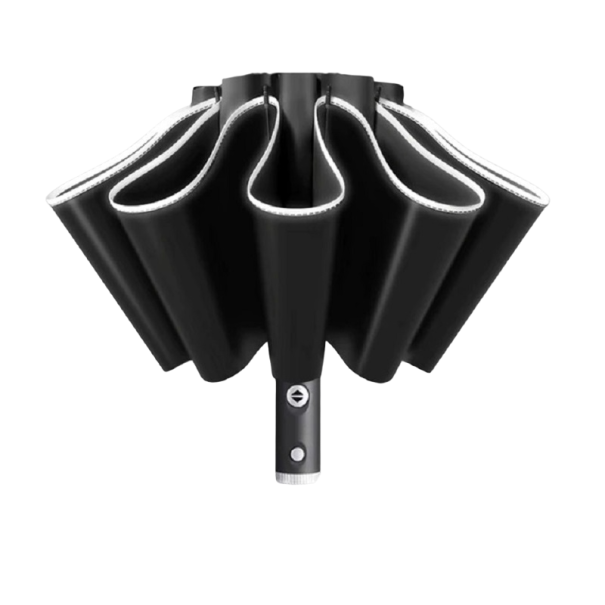 W pełni automatyczny parasol z paskiem odblaskowym czarny