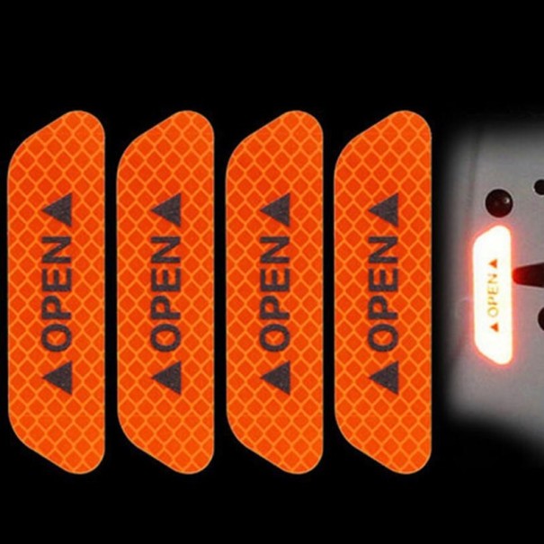 Waarschuwingsreflecterende stickers 4 stuks oranje