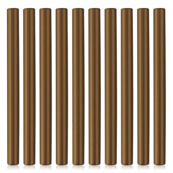 Wachssiegel-Sticks 10 Stk 10 × 0,7 cm Sticks für Heißklebepistolen für Wachssiegel Lebendige Farben Saubere Abdrücke Gute Haftung leuchtendes gold