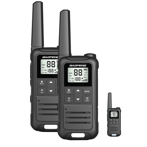 Walkie Talkie cu antenă Display LCD 2 buc. Walkie Talkie cu rază lungă de acțiune 462 MHz Walkie Talkie profesional 22 canale Walkie Talkie de mare putere cu lanternă LED 17,5 x 5,4 cm negru