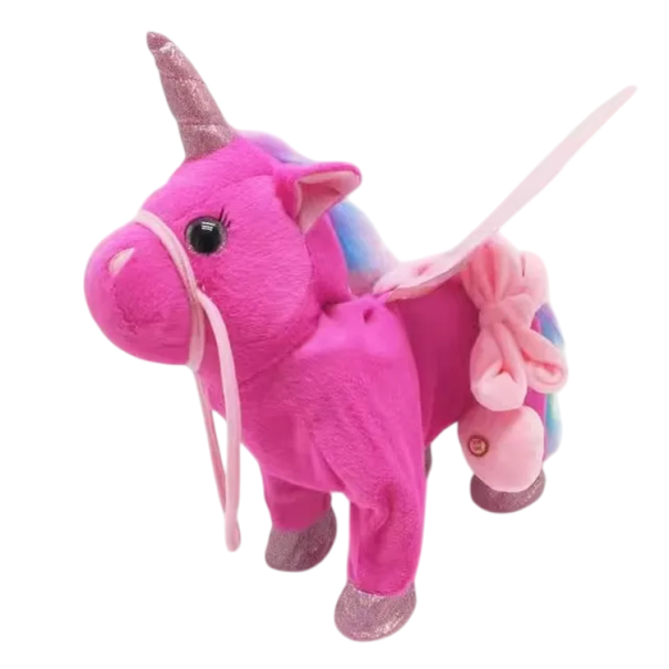 Walking Unicorn 35 cm dark pink