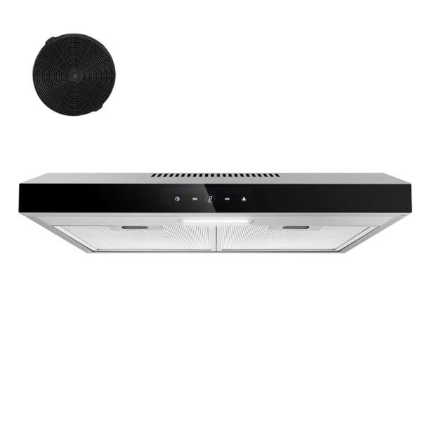 Wall-Mounted Extractor Hood with Recirculation and Extraction 250 m³/h 59.5 x 48 x 10 cm Stainless Steel with LED Lighting and Touch Control 1