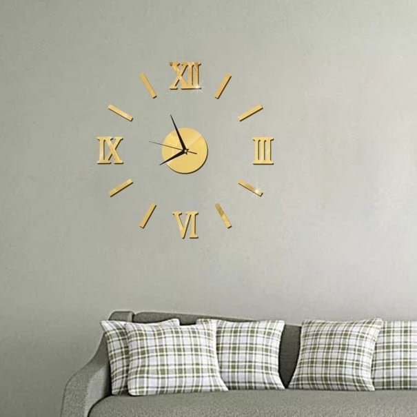 Wall-Mounted Self-Adhesive Clock G1672 gold