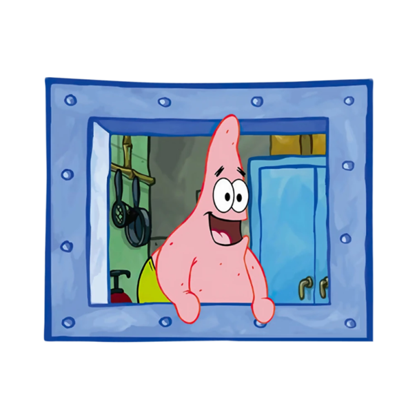 Wall Tapestry Patrick Star 60 x 90 cm Cartoon Decoration Bedroom Children's Room Aesthetic Fabric Tapestry Colourful Background Hanging Motif 1