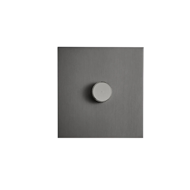 Wand snelheidsregelaar met draaiknop, 110–240 V, 86 x 90 mm, metalen paneel van roestvrij staal, grijs, voor elektrische installaties in de EU 1