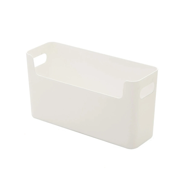 Wandablagekorb 25,5 x 8,5 x 13,5 cm Kunststoffkorb aus PP für Badezimmer- und Küchenutensilien Organizer mit Belüftungsöffnungen weiß