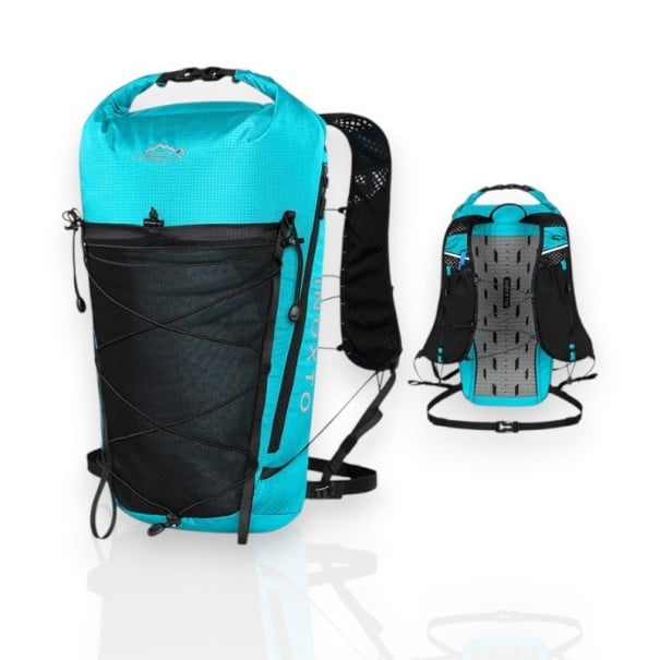 Wanderrucksack 20 l 30 x 23 x 8 cm Rollverschluss und vordere Schnürung Wasserdichtes Polyester Vestige Träger Unisex Für Klettern und Camping blau