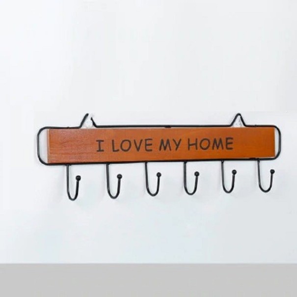 Wandhalter mit Haken braun 49 cm