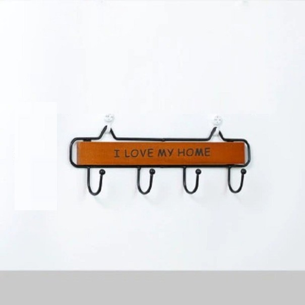 Wandhanger met haken bruin 29 cm