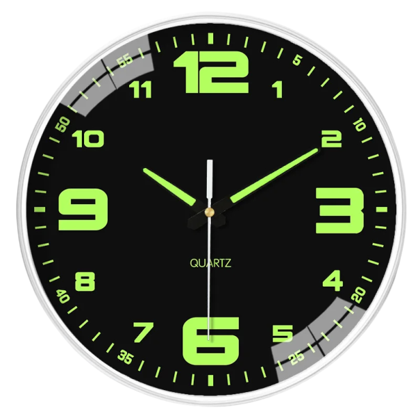 Wanduhr 20 cm Leuchtende Zahlen und Zeiger im Dunkeln Analoge Wanduhr Moderne Dekoration für Schlafzimmer Wohnzimmer Büro 1