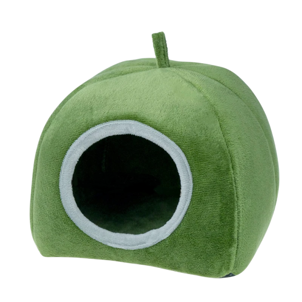 Warm Bed for Rodents 22 x 22 x 15.5 cm Green Plush House with Opening 9.5 cm Soft Nest Made of Foam and Plush for Small Pets 1