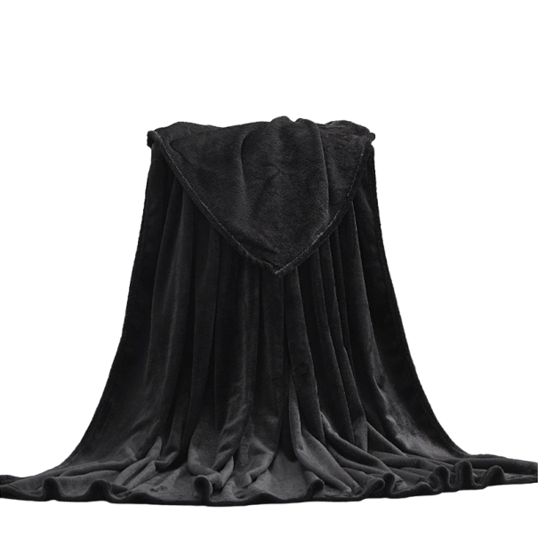 Warm Flannel Blanket 100 x 150 cm black