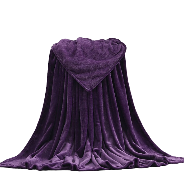 Warme flanellen deken 70 x 100 cm donkerpaars
