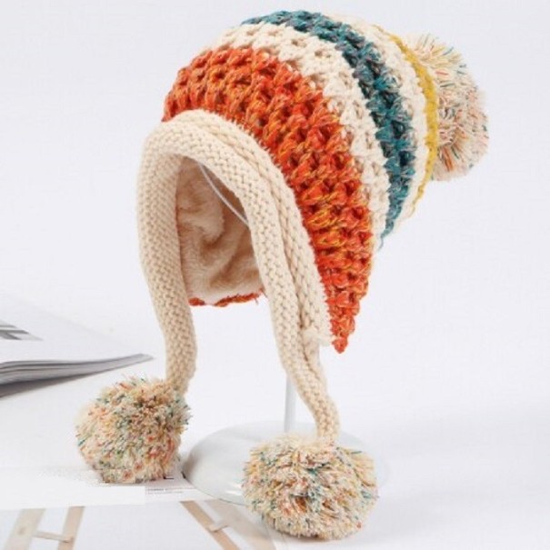 Warme gebreide muts voor dames beige