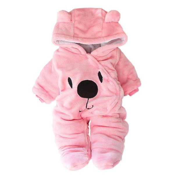 Warme overall voor baby's T2563 roze 0-3 maanden A
