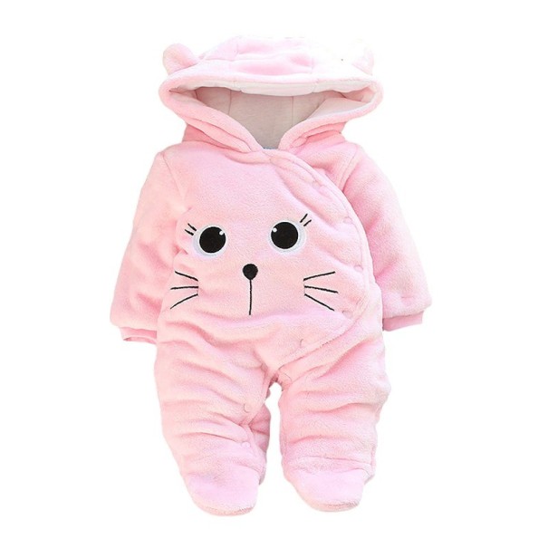 Warme overall voor baby&#39;s T2563 roze 6-9 maanden B