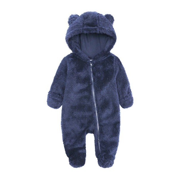 Warme overall voor baby&#39;s T2566 donkerblauw 3-6 maanden