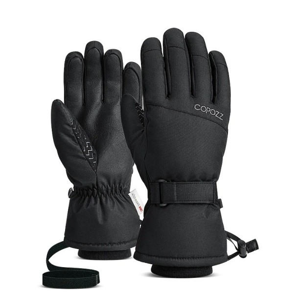 Warme Winterhandschuhe, Ski-Unisex-Handschuhe, Schneehandschuhe für Männer und Frauen, wasserdichte, atmungsaktive Ski- und Snowboard-Handschuhe schwarz S