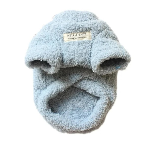 Warme winterkleding voor kleine honden Geïsoleerde pluchen jas voor honden Zachte fleecejas voor puppy&#39;s Kleding voor honden van 5,5 - 7 kg blauw