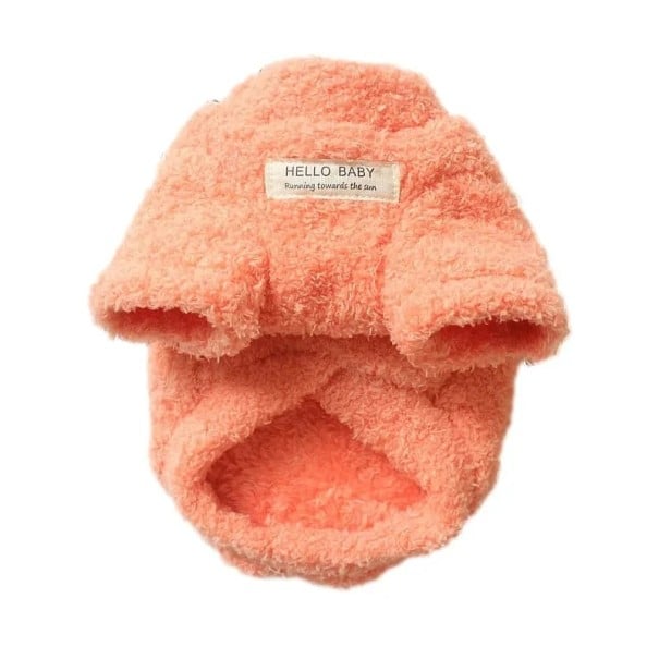 Warme winteroutfit voor kleine honden Gevoerde pluche jas voor honden Zachte fleece jas 0,5 - 1,5 kg oranje