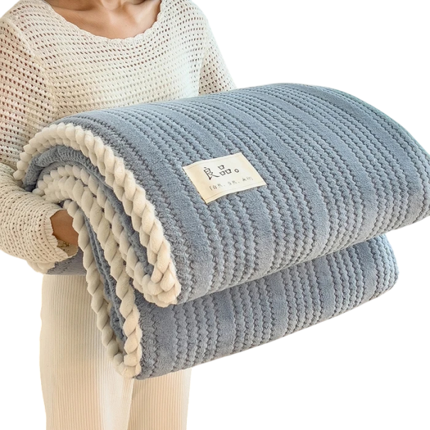 Wärmende Winterdecke 180 x 200 cm Weiche flauschige Decke für Bett und Sofa Sanfte warme Decke für täglichen Komfort blau