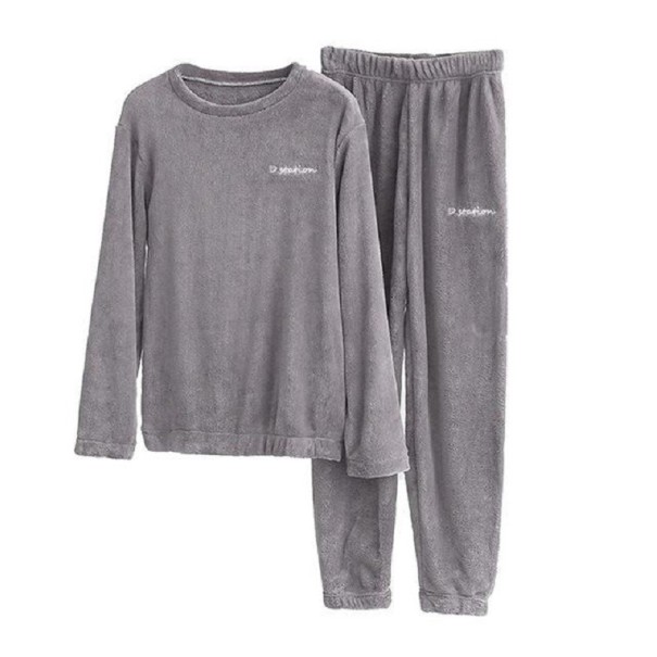 Warmer Damenpyjama P2673 grau M