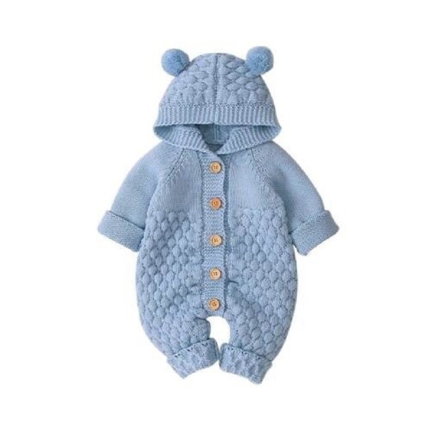 Warmer Overall für Kleinkinder T2574 hellblau 0-6 Monate