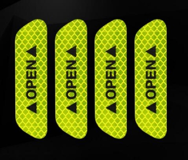 Warning Reflective Stickers 4 pcs green
