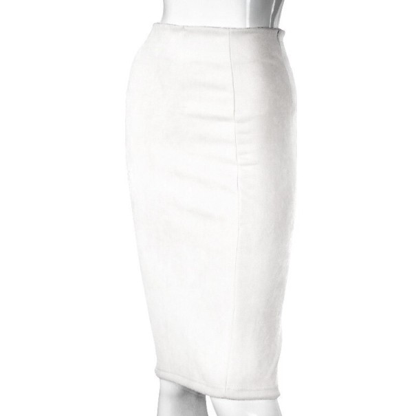 Wąska spódnica damska z rozcięciem J3107 biały S